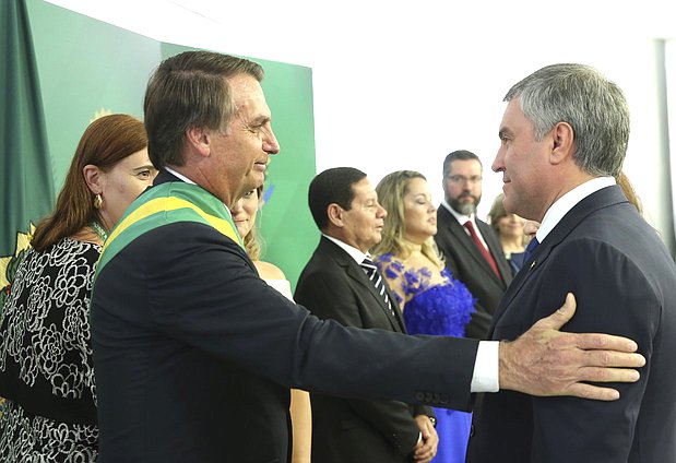 Президент Бразилии Жаир Болсонаро и Председатель Государственной Думы Вячеслав Володин