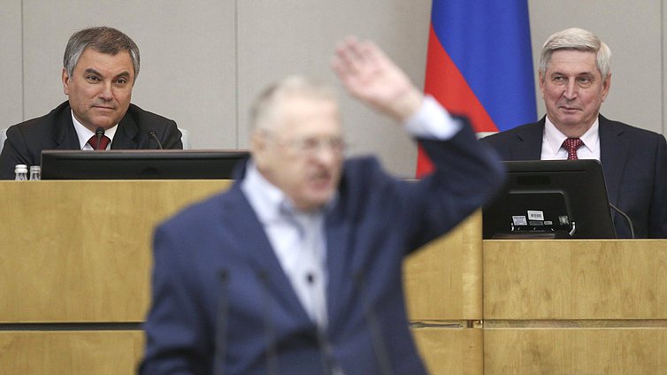 В ходе выступления руководителя фракции ЛДПР Владимира Жириновского